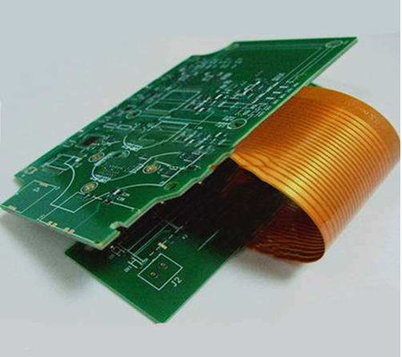 Goede prijs 6 lagen Rigid Flex PCB FR4 en PI Materail 4mil Lijnbreedte Zwart En Geel Coverlay ENIG online